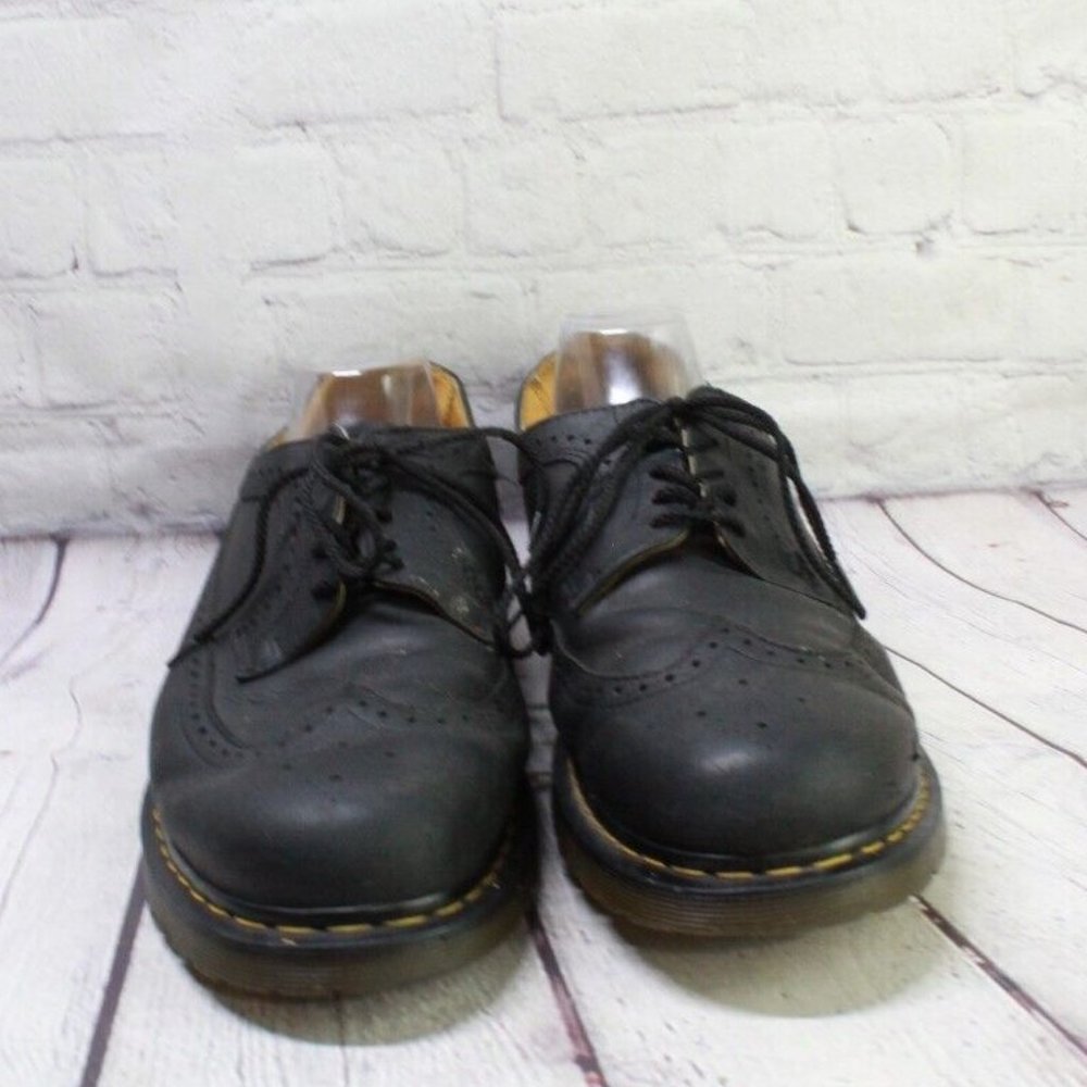 Dr Martens Brogue Black Leather Wingtips Lace up Oxford Shoes Size M 14 L 15 - Picture 4 of 9
